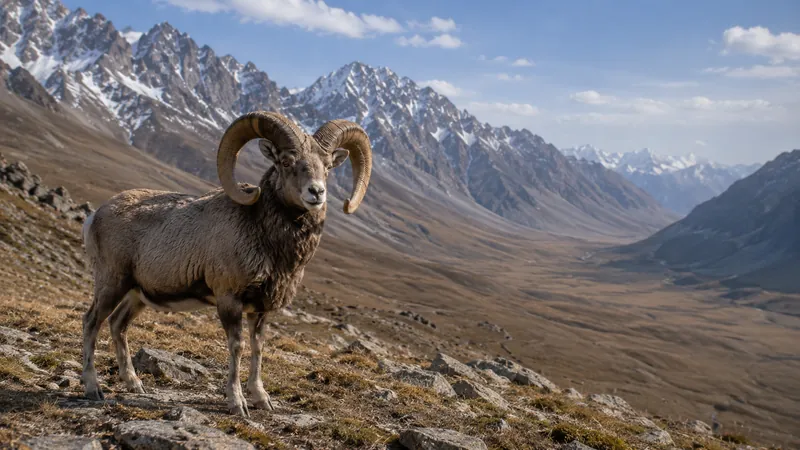 Marco-Polo-Argali im Tian Shan, Hochgebirgsrevier Kirgistan